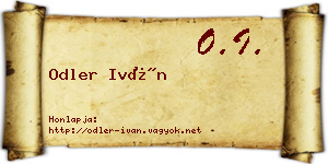 Odler Iván névjegykártya